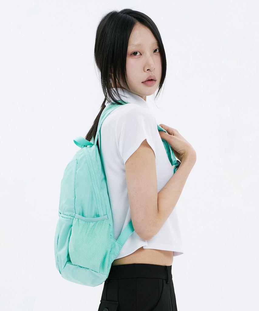 Hanahi Double Diagonal Zipper Backpack Mint