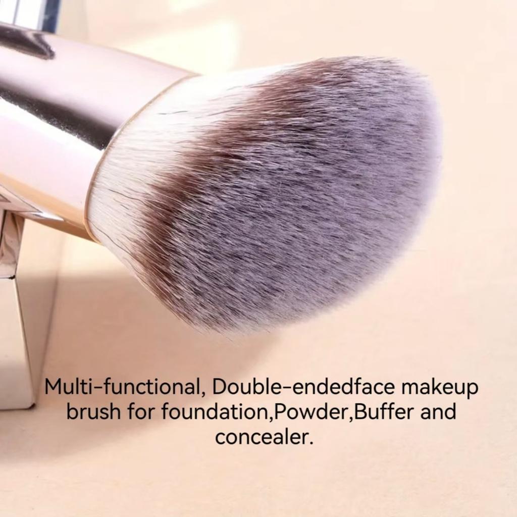 4-teiliges doppelseitiges Foundation-Pinselset Flachkopf Angeschrägt Kontur Make-up Pinsel zum Verblenden von Flüssigpudercreme