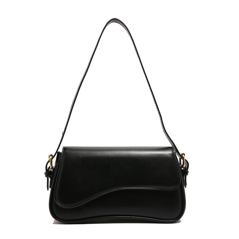 

High quality new clamshell magnetic buckle shoulder bag crossbody portable work commute fashion simple women s bag armpit bag чёрный