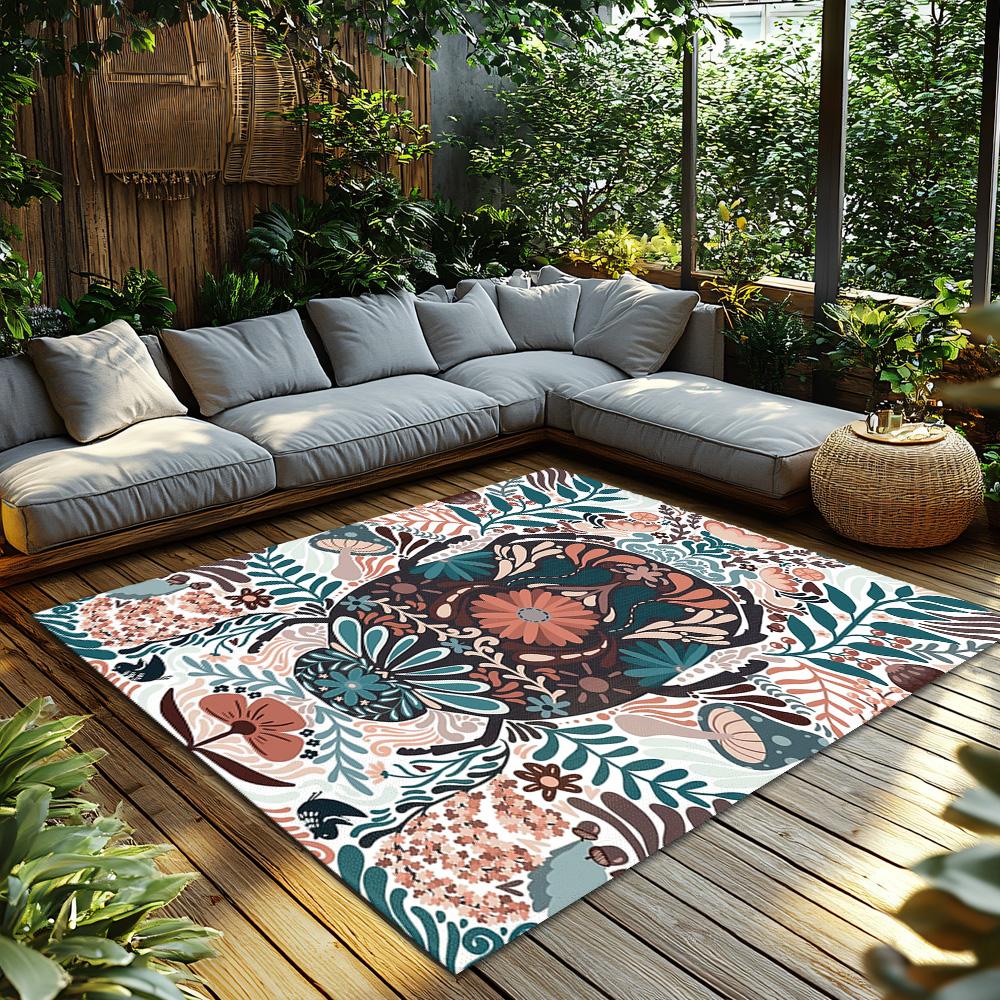 Floral Area Rug Vintage Persian Style Non Slip Washable Home Decor Living Room Bedroom Floor Mat Carpet Bohemian Chic Design