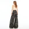 High street workwear wide-leg denim camouflage pants for women 026 new high-waisted slimming loose straight pants