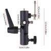 H-Shape Metal Umbrella Softbox Holder Flash Bracket Adapter Adjustable for 1/4" 3/8" Lamp Light Stand Mount Tripod