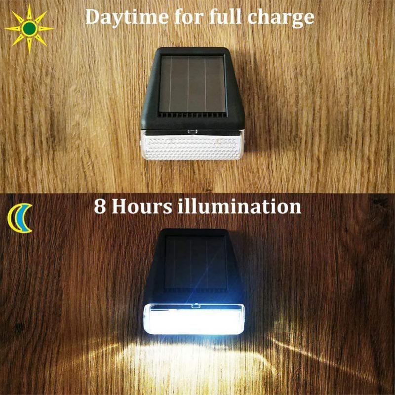 Solar Wall Light Outdoor Waterproof LED Smart Light Control Wall Lamp Street Garden Stair Fence Outdoor Decorative Wall Light