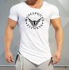 Muscle Mens Letter Printed Gym Training Maneci scurte Imbracaminte pentru barbati Tricouri de sala