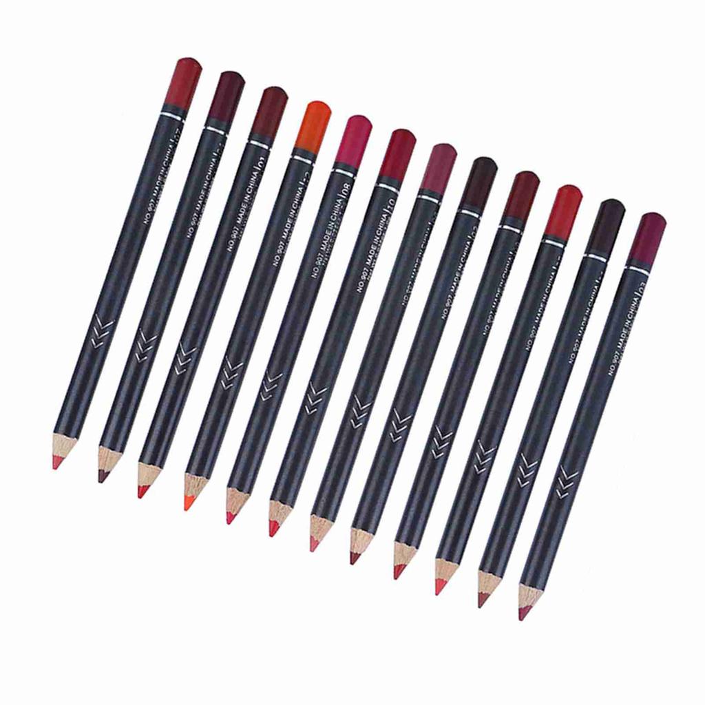 12 Colors Set Mattee Waterproof Lip Liner Pencil Lipstick Pen Long Lasting Comestic Tool
