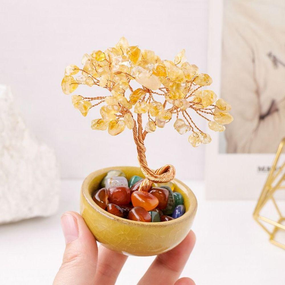 Handmade Fortune Crystal Ornaments Decorative Simulation Tree Ornament  Birthday Gift