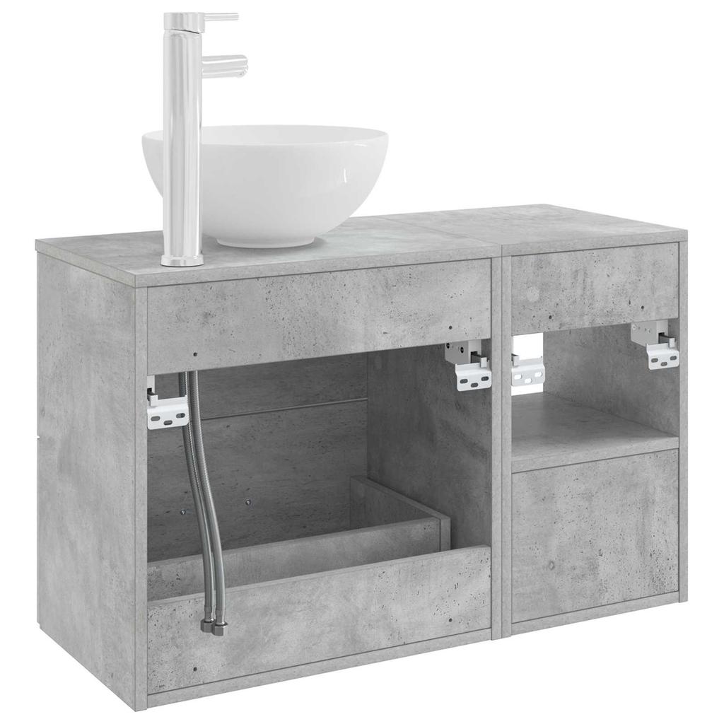Bathroom Furniture Set 2 Pcs Concrete Grey Particleboard
