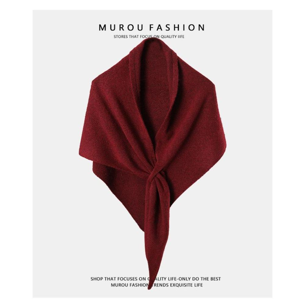 Eșarfă Triunghiulară din Lână Leneșă Pe Stradă Protecție Gât Femei și Eșarfă Caldă Șal Mare Culoare Solidă Aer Condiționat