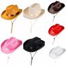 Solid Color Western Cowboy Hat Wide Brim Top Hat Classic Jazz Hat  Travel