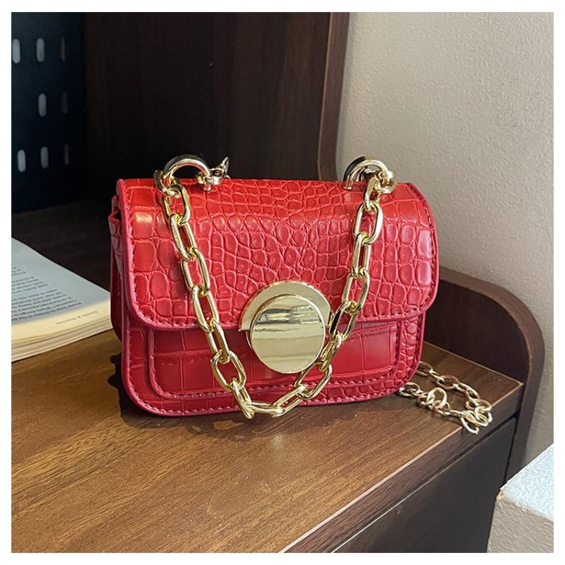 New crocodile pattern texture girls shoulder bag bag love lock accessories small bag girls go out small bag