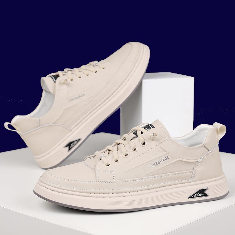 Fashion New Casual Leather Mens Sneakers Versatile Sports Shoes for Men Summer Lace Up Skateboard Footwear Trainers Man Casual Footwear