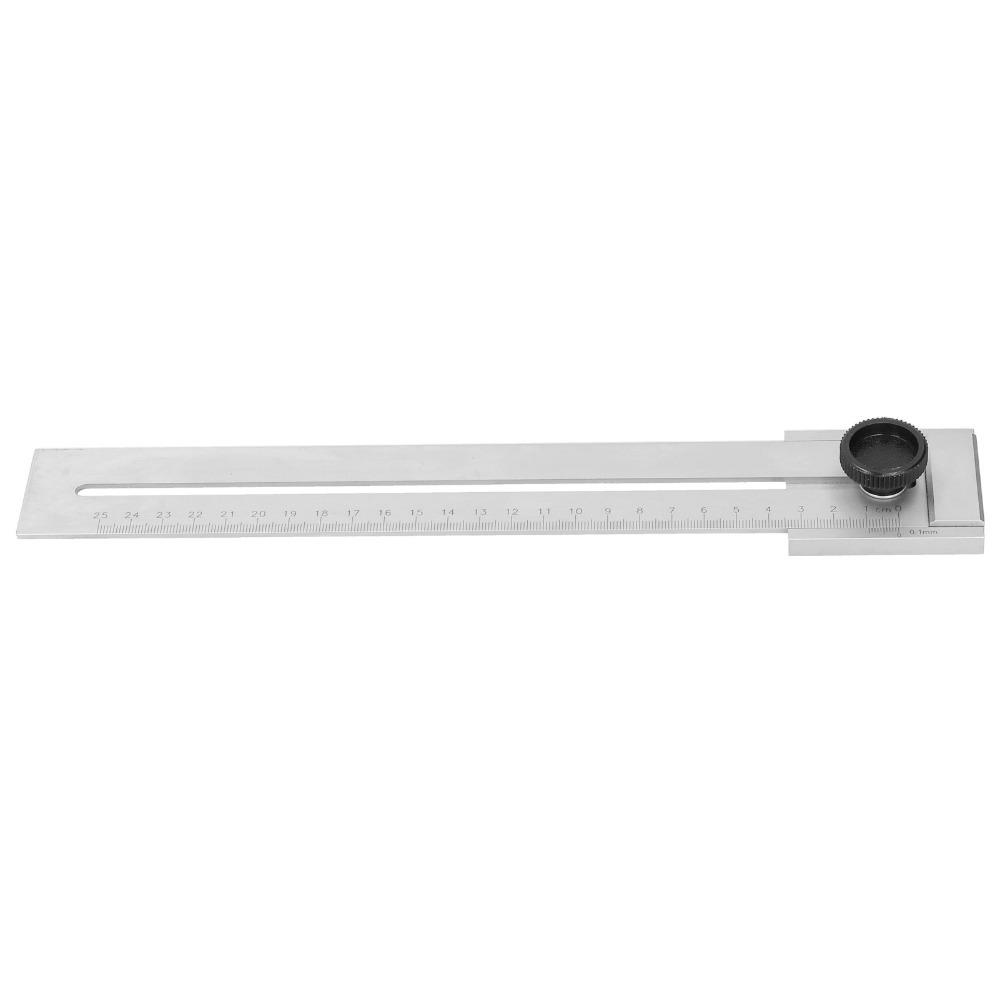 Carbon steel Sliding Line Ruler 250mm 0.1mm Accuracy Woodworking Measuring Tool Silver 300mm Marking Ruler Woodworking