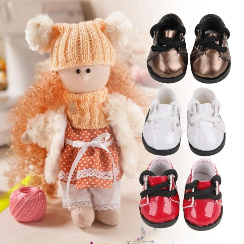 Multi Color Mini Doll Shoes Set Of 6 Pairs For 17cm/6.7in Dolls Detailed Craftsmanship Leather Style Footwear