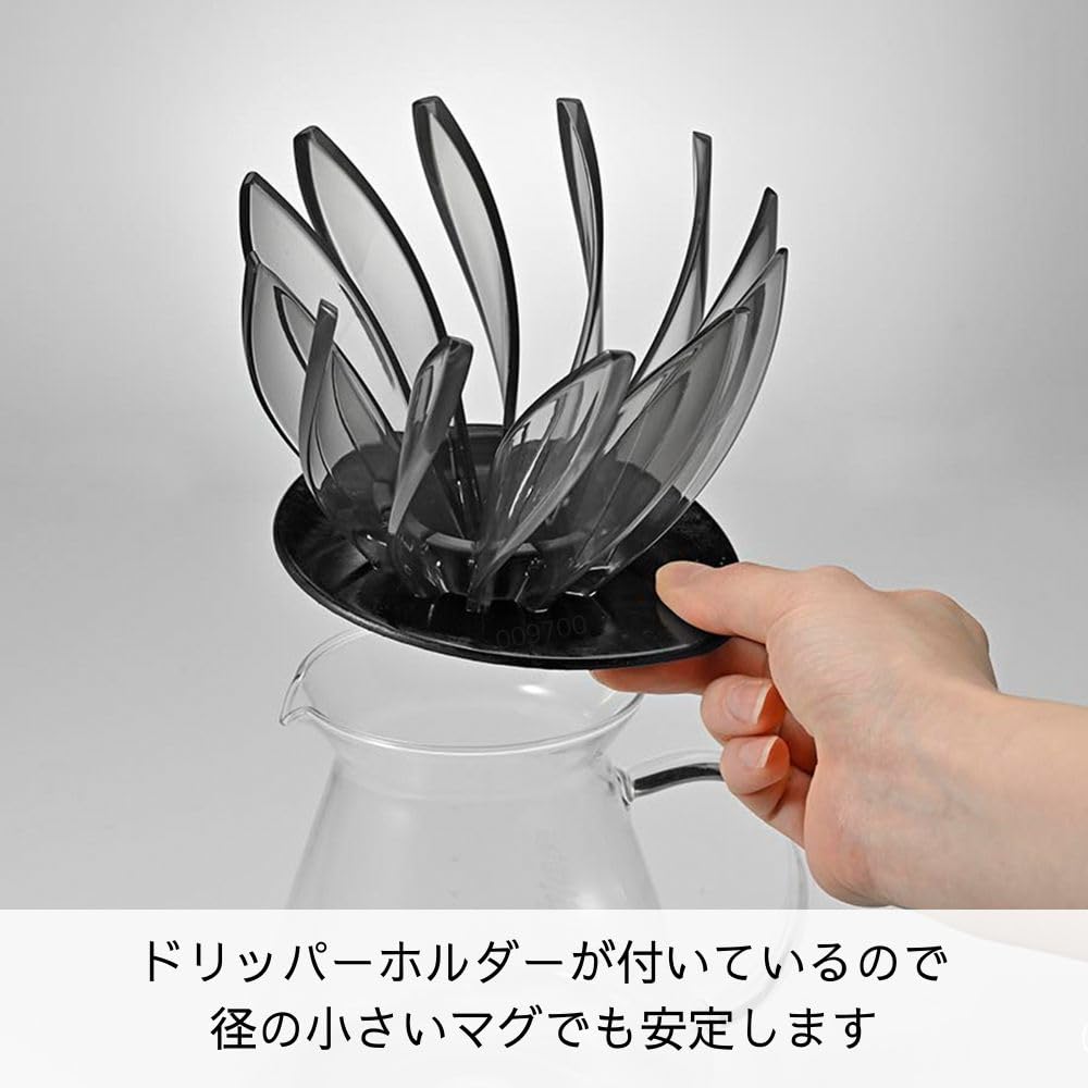 HARIO V60 Dripper SUIREN 02 Black, 1-4 Cups, Hand Drip Coffee, VDSU-02-TB