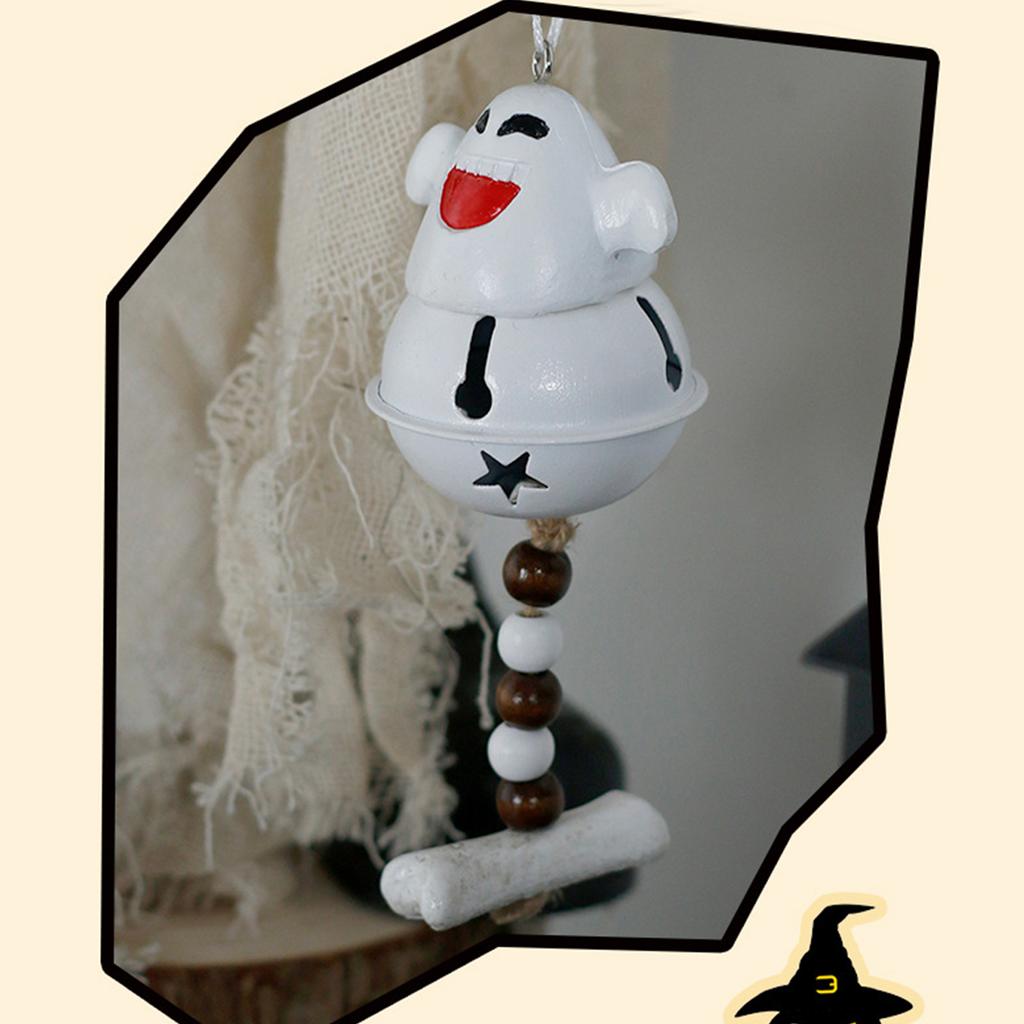 Halloween Ghost Bell Ornament Smile Scary Cute Face Ghost Hanging Decor for Home Office & Party Decor