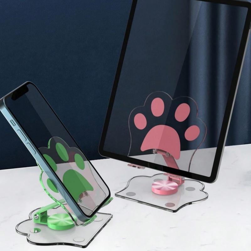 1 Piece Set of Cute Cat Paw Phone Holder Acrylic Universal Stand Desktop Lifting Lazy Stand, Perfect for Exercise