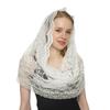 Embroidered Scarf For Church Round Veil Polyester Shawl In Church Spanish Mantilla Lace Floral Solid Color Women Prayer Shawls
