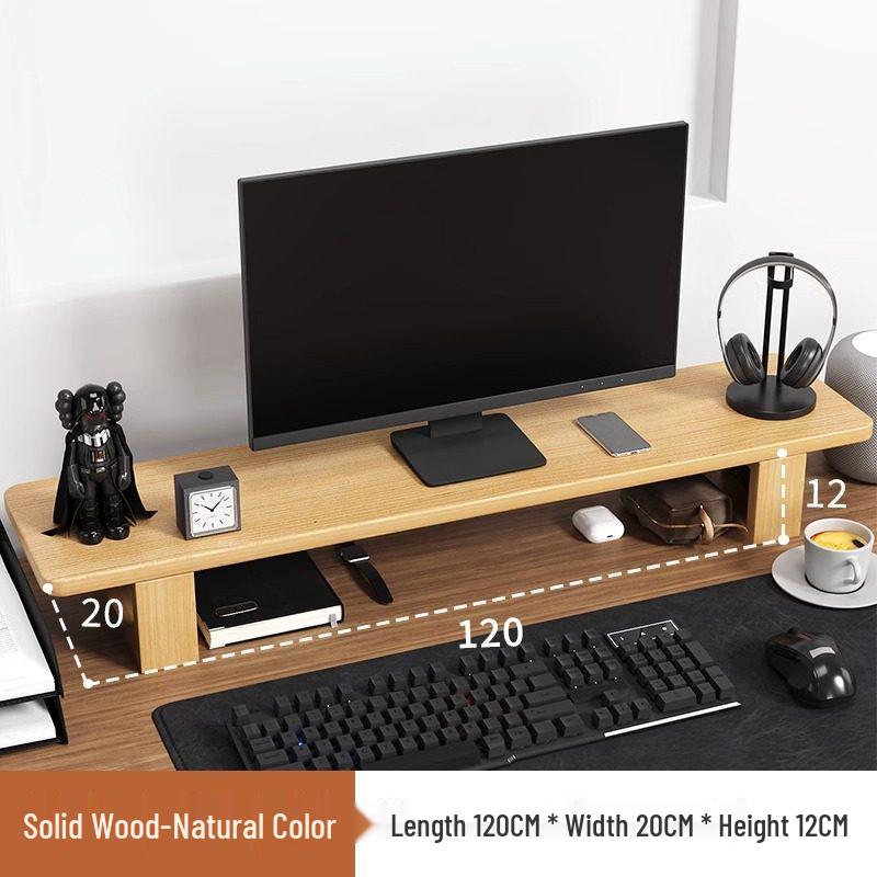 Solid Wood Monitor and Laptop Stand Riser