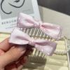 Polka Dot Satin Bow Hair Combs Non Slip Metal Teeth Adorable Hair Styling Accessories for Girls Daily Wear Prom Birthday Gifts
