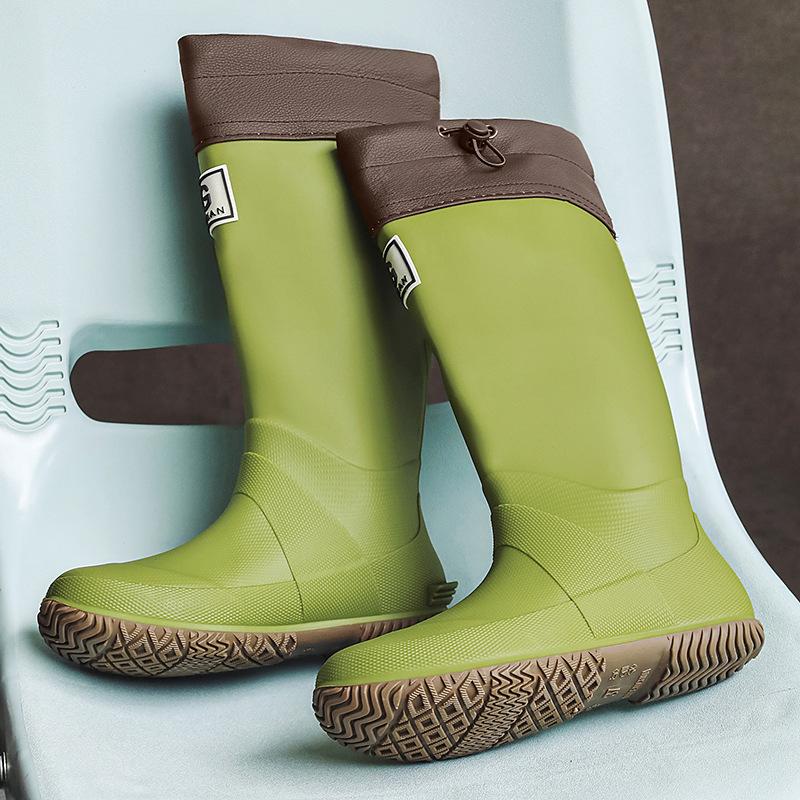 Foldable parent-child rain shoes men's and women's bundle waterproof shoes portable rain boots outdoor camping long water boots