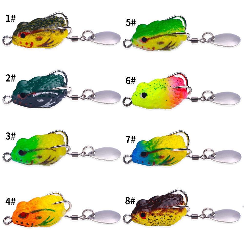 8PCS 2.5cm-3.4gNew model of frog lure, shiny lure, soft frog lure, micro-frog lure, toad-shaped fishing lure 2.5cm-3.4g