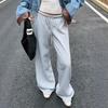 Women's Mid Low Waist Drawstring Wide Leg Sweatpants Casual Loose Straight Leg Track Pants