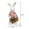Cute Straw Easter Rabbit Bunny Sculpture Crafts Art for Tabletop Home Decor