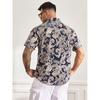 Lookmark Men' Vibrant Printed Half Sleeve Loose Fit Casual Shirt In Cotton Blend Perfect For Beach Days, Everyday Comf