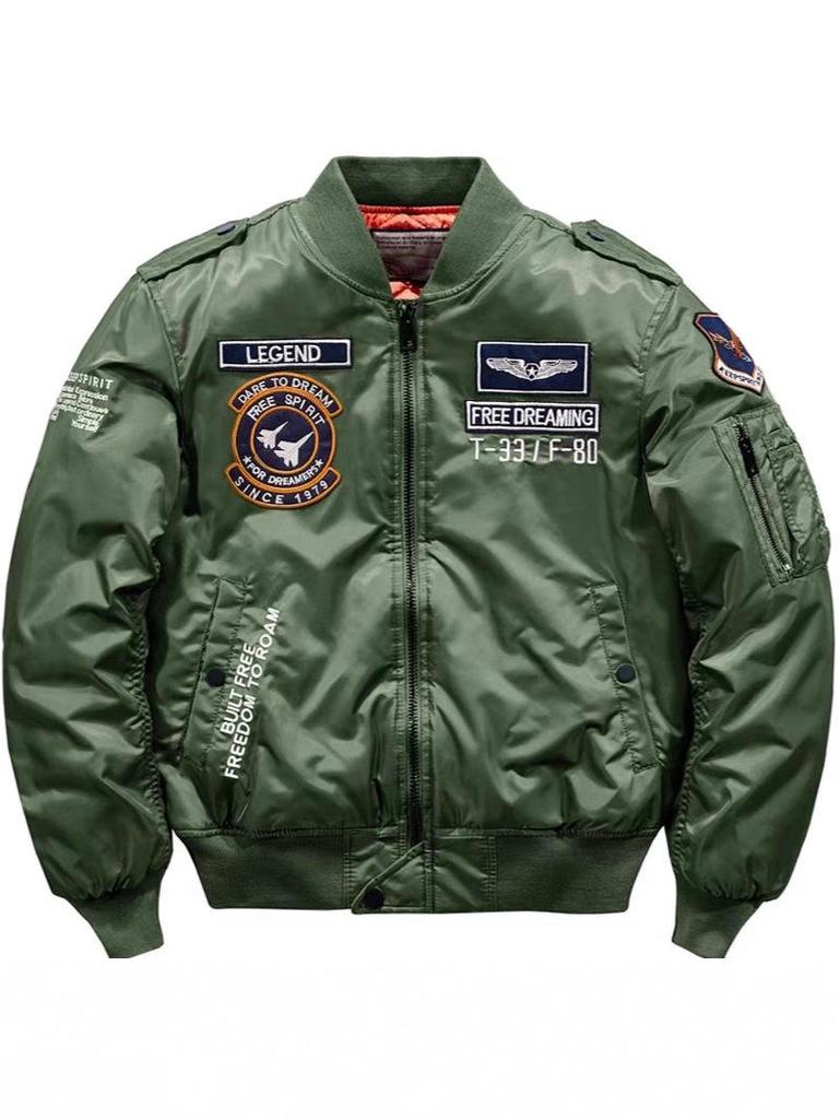 Trendige Herren Retro Bomberjacke mit Stickerei - Lässige, vielseitige Herbst-Winter Oberbekleidung für Paare.