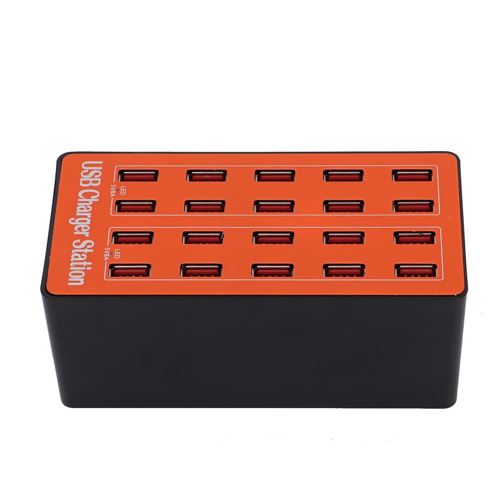 USB Charging Station 20‑Port Wall Power Fast Smart Charger for Multiple Devices 100‑240VEU Plug