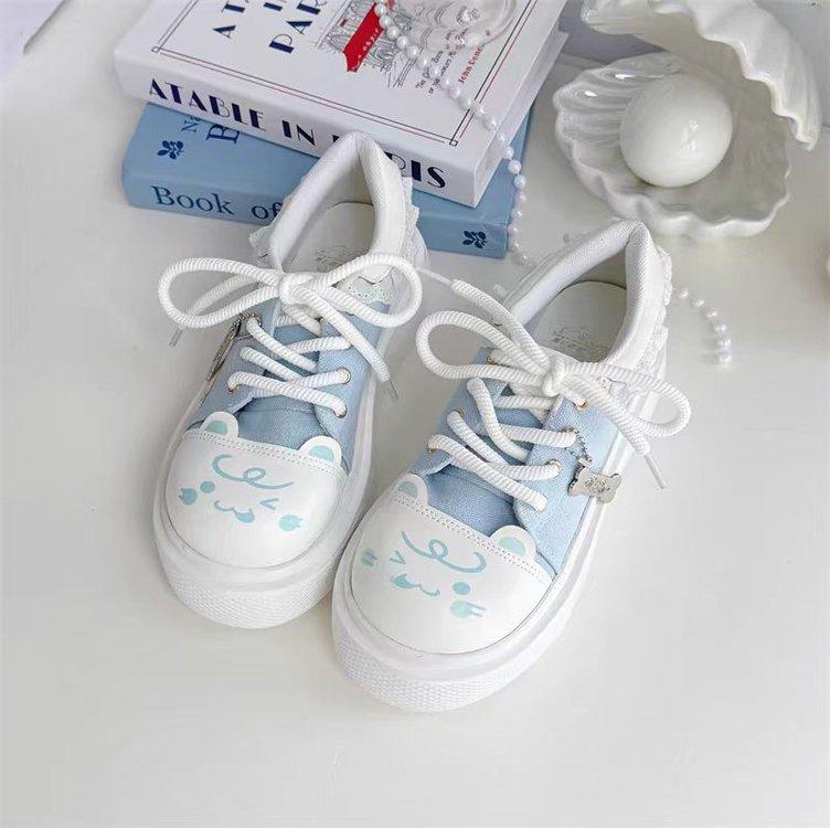 Women's Cute Canvas Shoes  Spring Autumn New Lace Comfort Platform Casual Shoes Outdoor Non Slip Height Increase Board Shoes