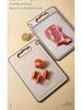 304 Stainless Steel & Titanium Antibacterial Cutting Board - Thickened Design for Fruits, Vegetables, Wheat Straw Material.
