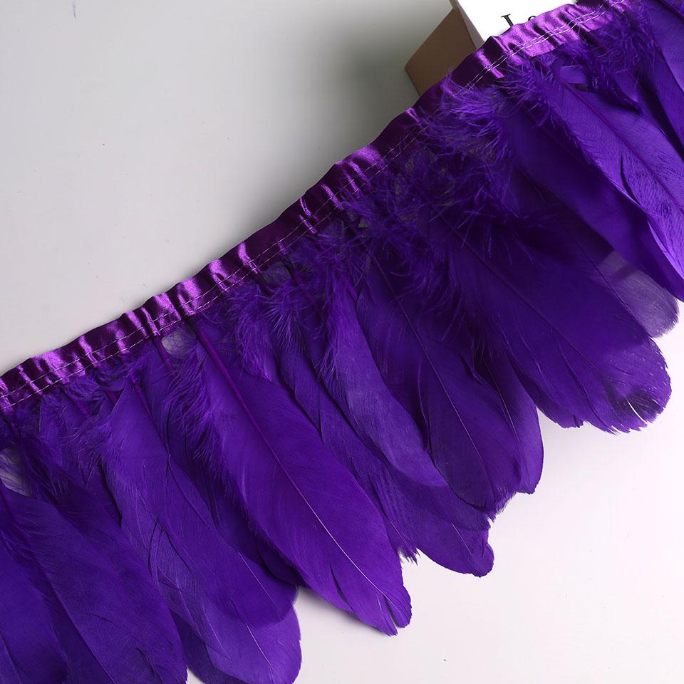 Feather10Meters Goose Feather Fringe Ribbon Handicraft Accessories White Swan Feathers Trims Carnival Plumas Dress Decoration
