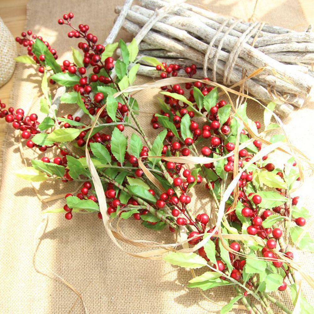 Multicolor Christmas Berry Branches 70cm Simulation Red Berries  For Christmas