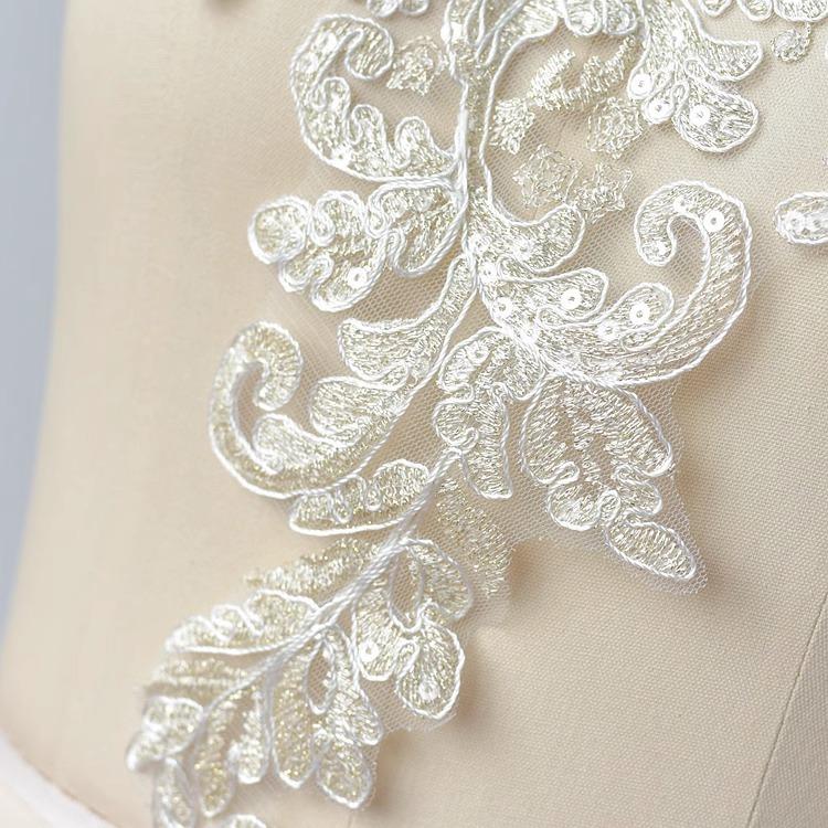 Gold Thread Sequin Embroidered Lace Flower Lace, Handmade Diy Applique Wedding Dress Decoration Accessories