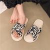 Fashion Summer New Round Toe Open Toe Leopard Print Soft Sole Non-slip Wear-resistant Flats Women's Fashion Sandals