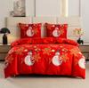 Christmas bedding cotton satin 160x200 + pillowcases Christmas tree, bubbles snowman