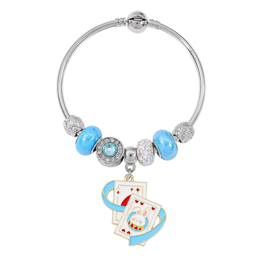 Doraemon Kristallperlenarmband mit Karte Cartoon-Anhänger zum Verschenken