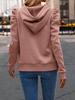 Women's 2024 Autumn/Winter Stacked Collar Hooded Solid Pullover Sweatshirt