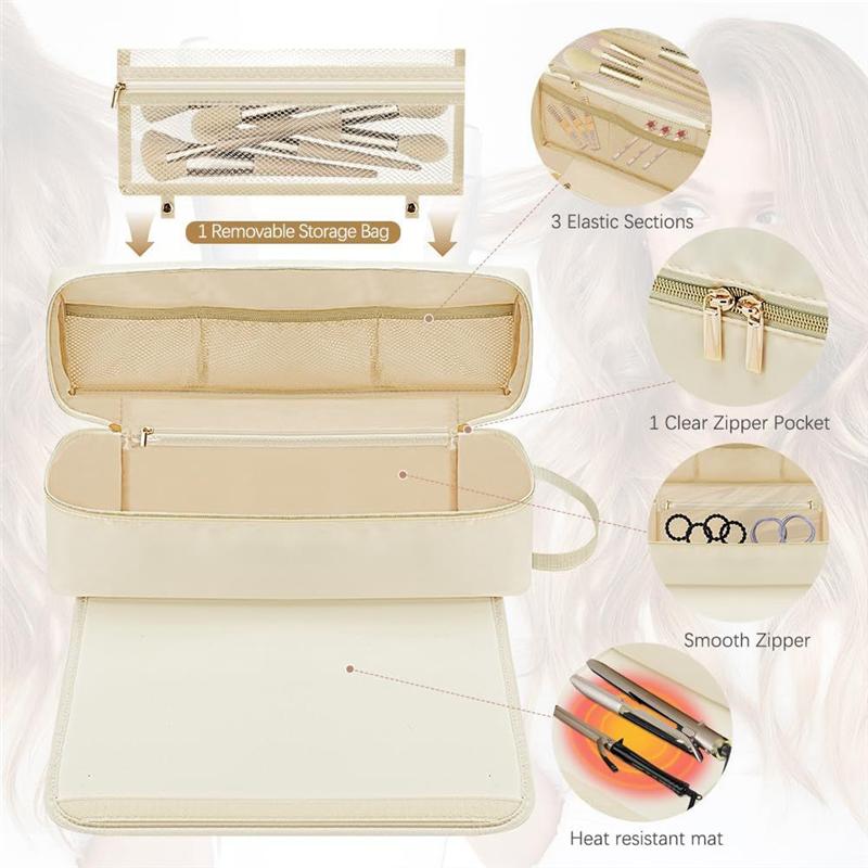 

A95I-Hair Dryer Case Double-Layer Waterproof Portable Curler Bag For Shark Flexstyle/Dyson Airwrap Styling Tools