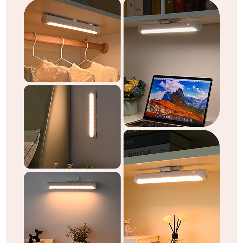 Reading and Learning LED Wall Lamp Magnetic Suction Strip USB Charging Touch Bedside Night Light Adjustable Wardrobe Light