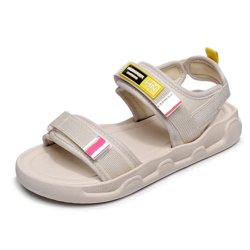 Sports Sandals Female Ins Tide 2025 Summer New Net Red Korean Version of The Magic Student Flat Female Sandals Women's Shoes