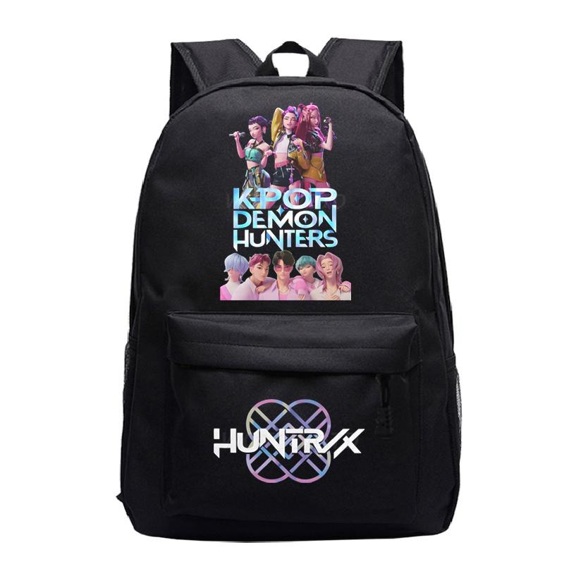 KPop Demon Hunters Backpacks Huntrix Girls Kids Mochila Boys Children Saja Boys Canvas Knapsack Students Cartoon Movie School Bags