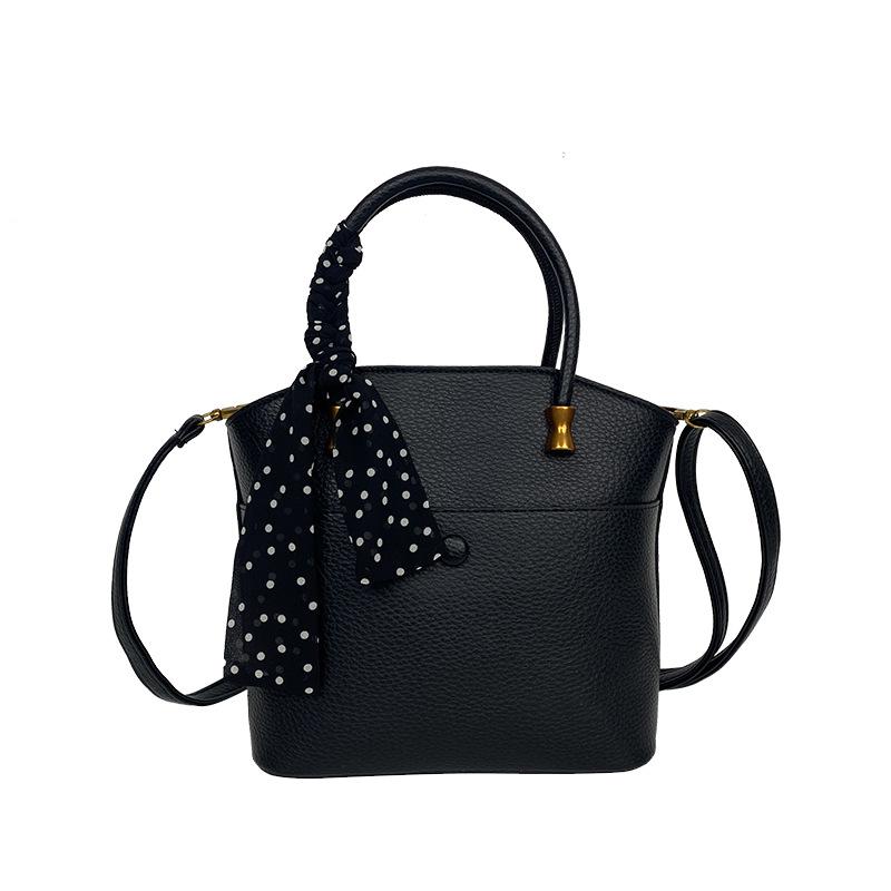 Premium retro soft leather portable bucket bag women's casual simple shoulder bag women's commuter messenger bag