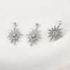 14k Gold-Plated Star Cross Diamond Pendant for DIY Jewelry