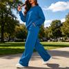 Women's Round Neck Sweatshirt and Pants Casual Two Piece Outfit for Everyday Wear