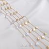 14K Gold-Filled Peach Heart Star Spacer Chain with Baroque Imitation Pearl for DIY Necklace Crafting