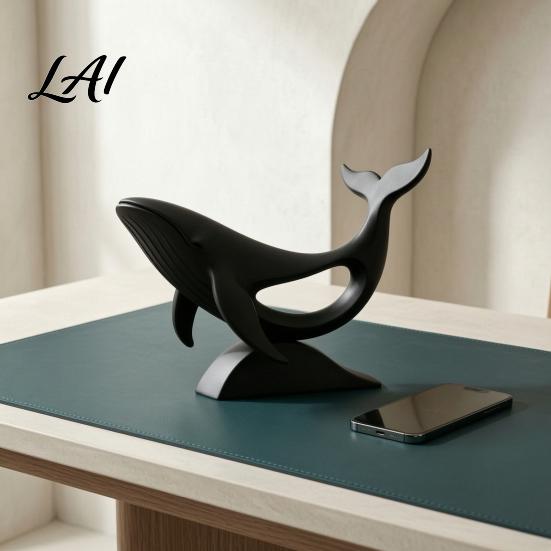 Modern Interior Decor Minimalist Hollow Whale Figurine 3D Printed Matte Animal Sculpture for Figurine Desk Home Office Decor Statues Gift