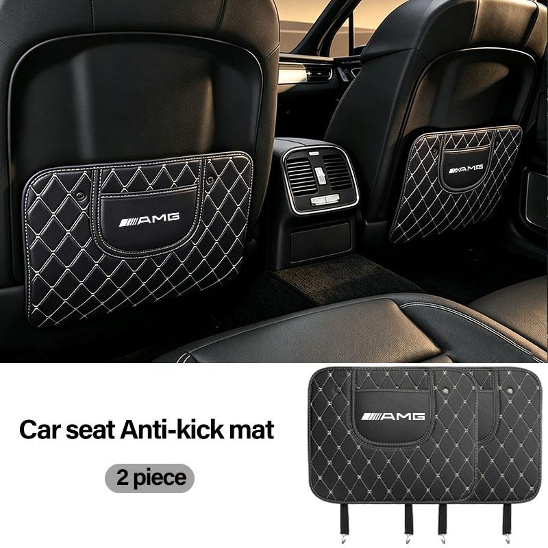 VFO1   Car Seat Back Anti Kick Mats Seatback Pad Protectors Cover Leather Interior For Mercedes Benz AMG A/B/C/E/S Class W203 W211 W212