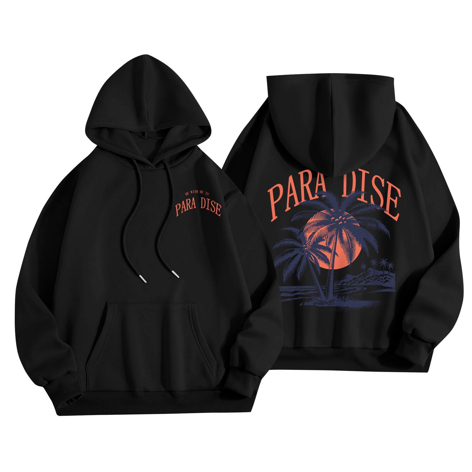 

Женская мода, женский легкий пуловер с длинными рукавами и карманами, толстовка с капюшоном в стиле консервативного стиля L чёрный